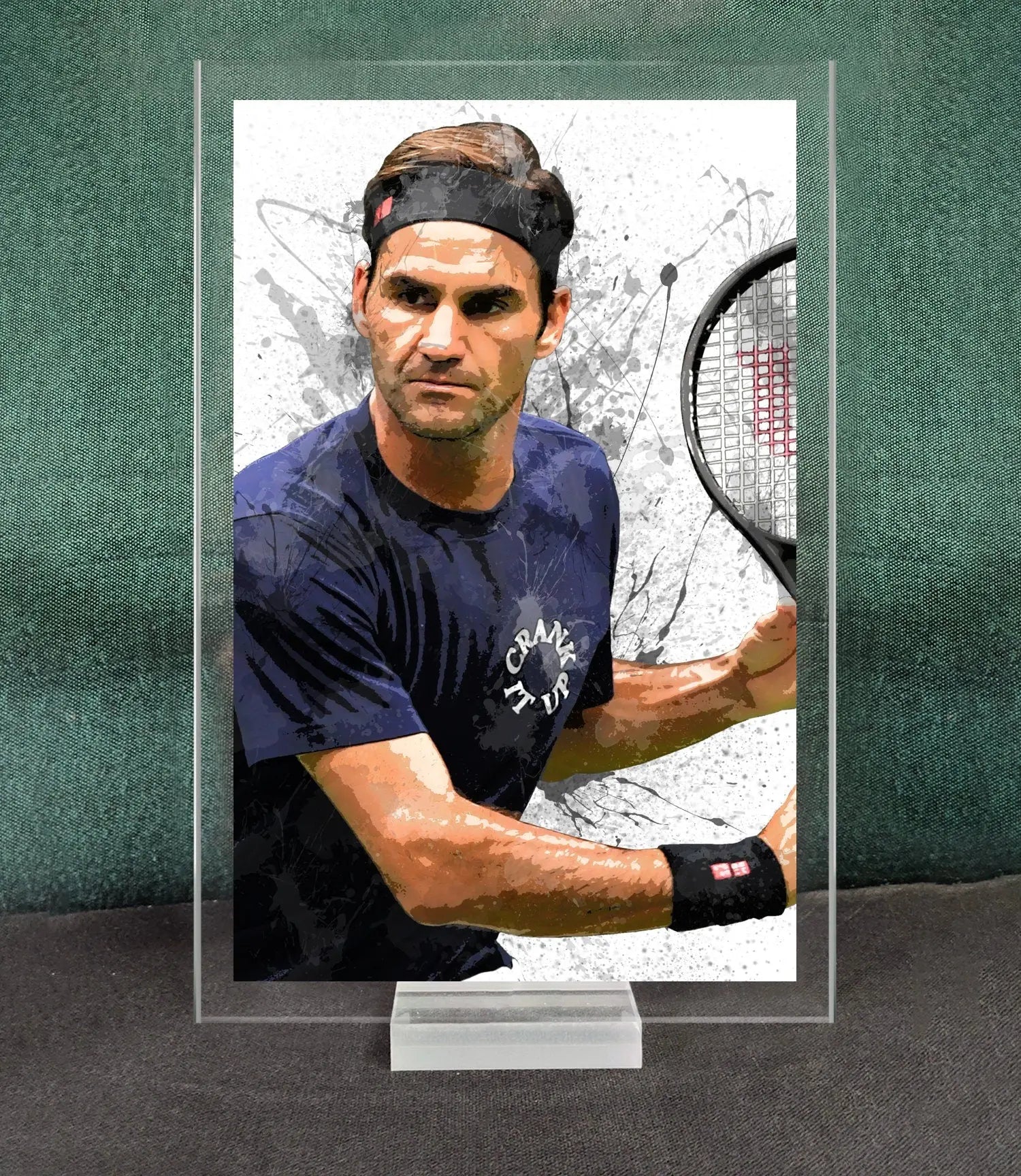 Roger Federer Splash Effect Acrylic Table Top 