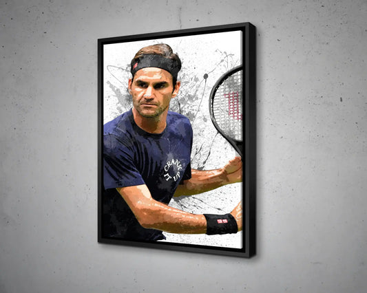 Roger Federer Splash Effect Canvas Art 