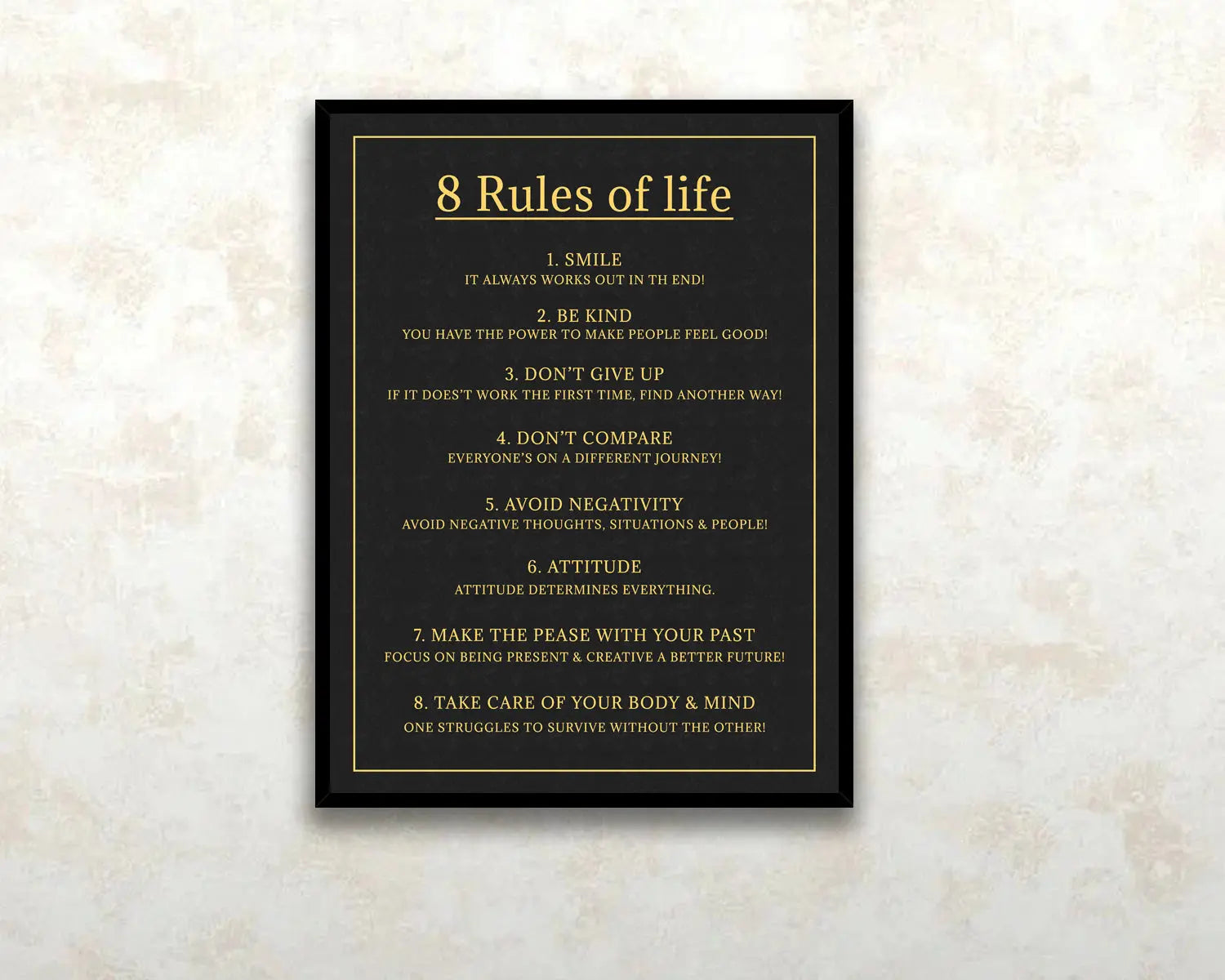 Rules of Life Canvas Wall Art 