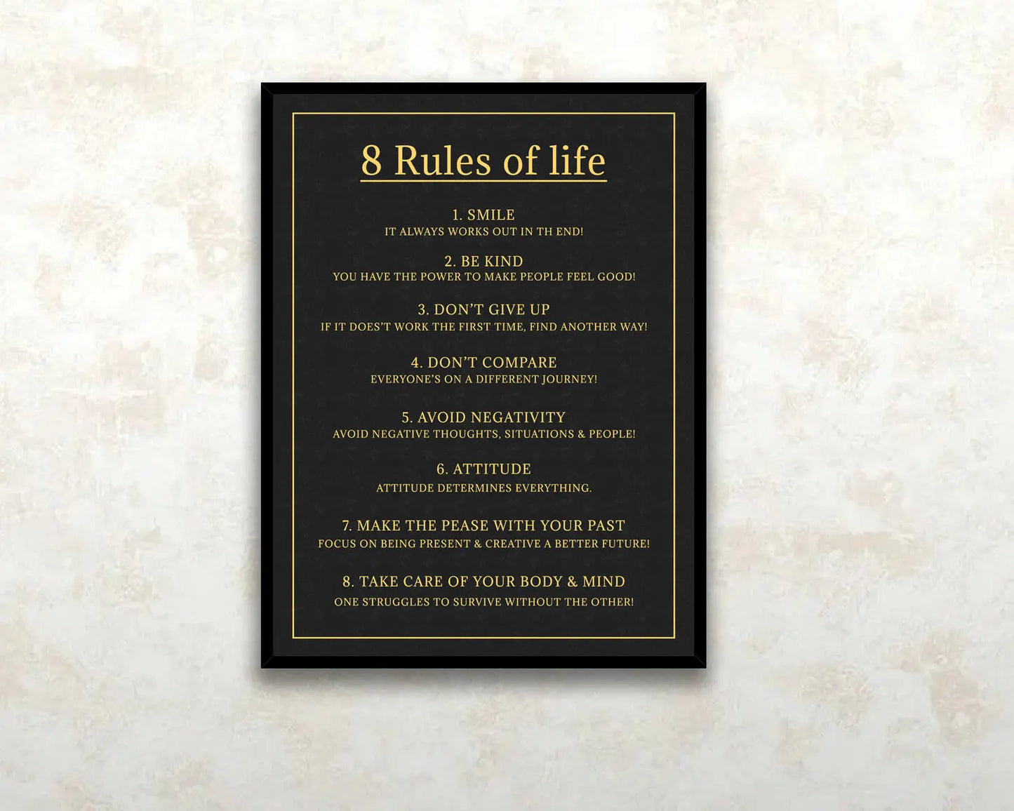 Rules of Life Canvas Wall Art 