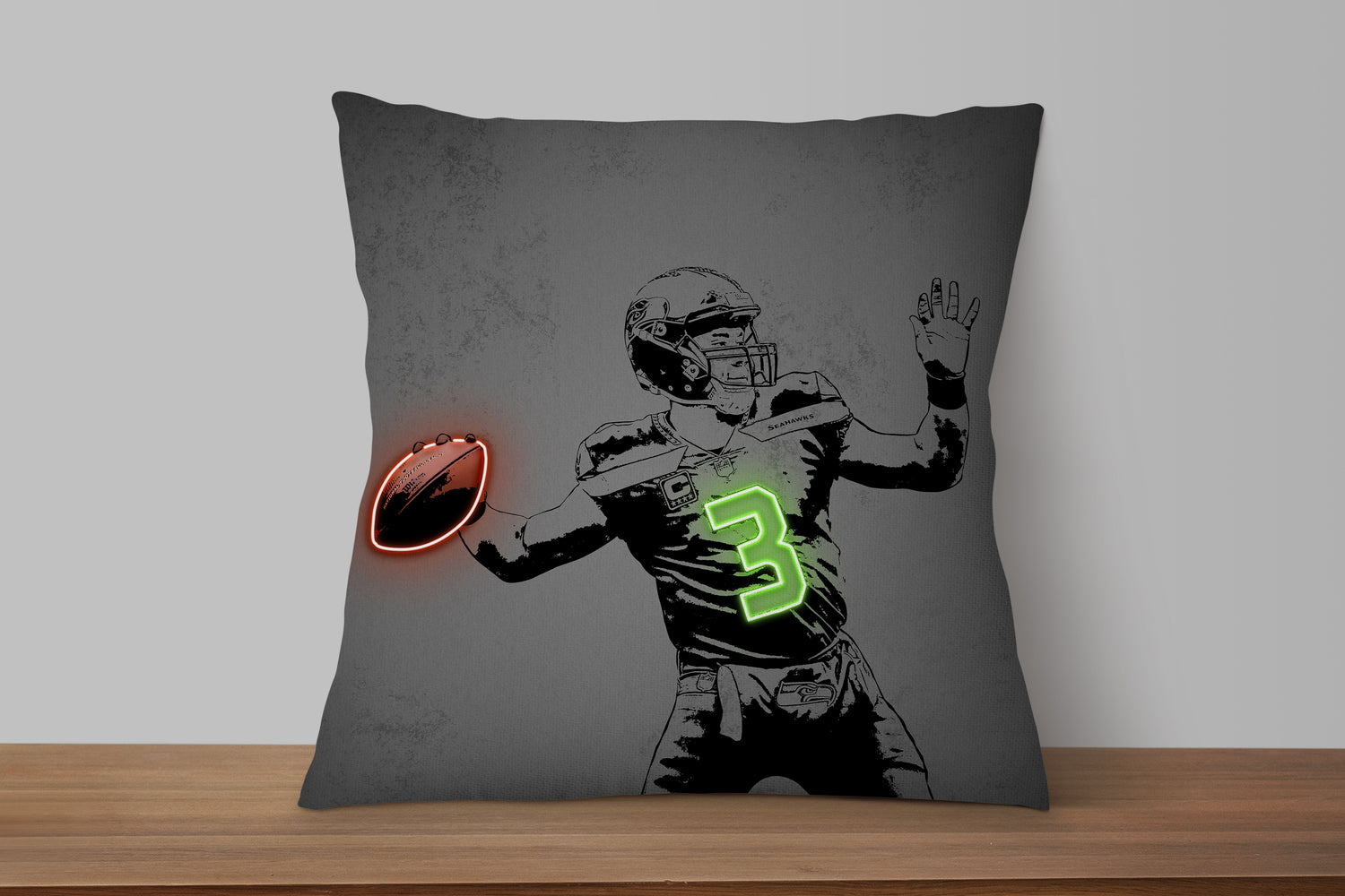 Russell Wilson Neon Effect Pillow 