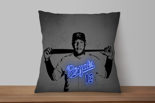 Salvador Perez Neon Effect Pillow