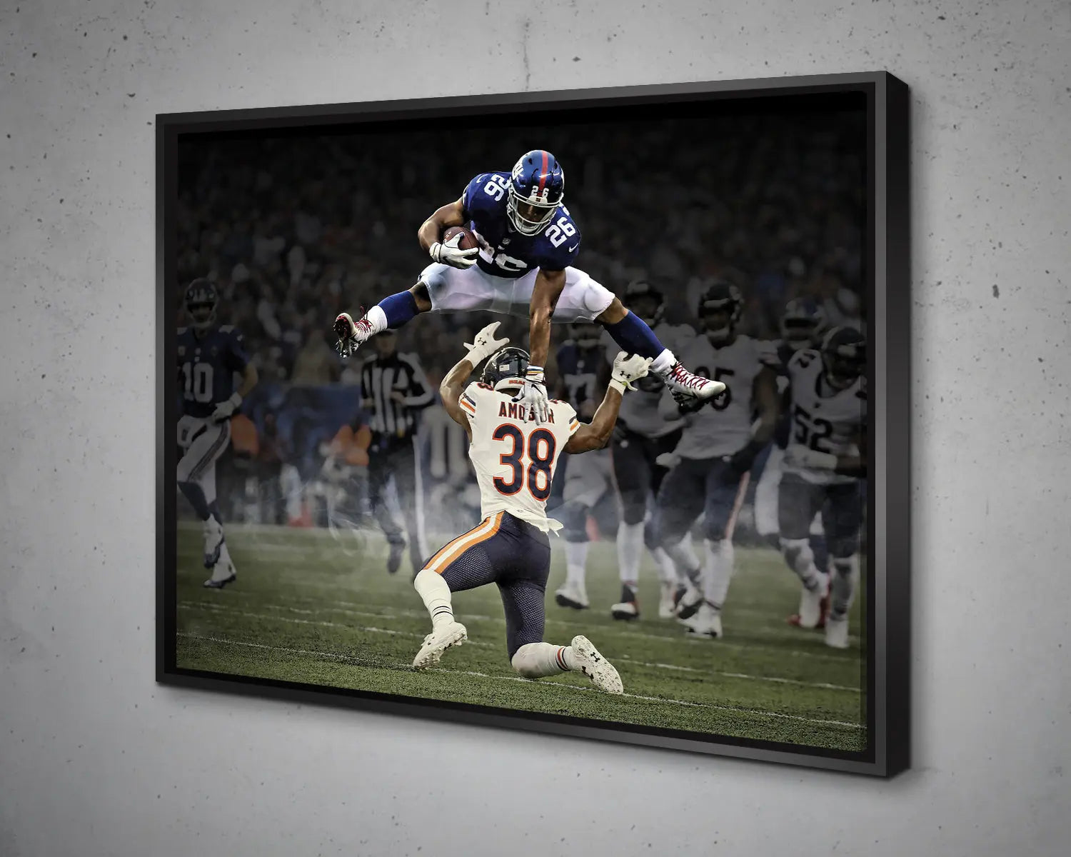 Saquon Barkley Black & White Canvas Print | NFL Wall Art – My Idea