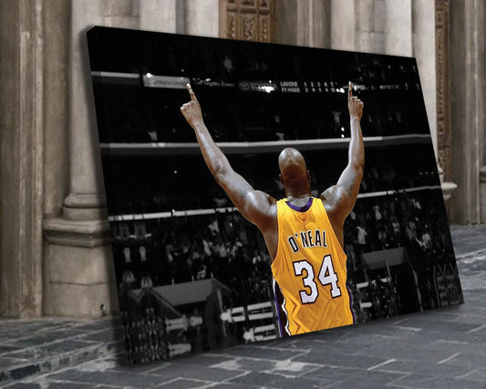 Shaquille O'Neal Black & White Canvas Art 