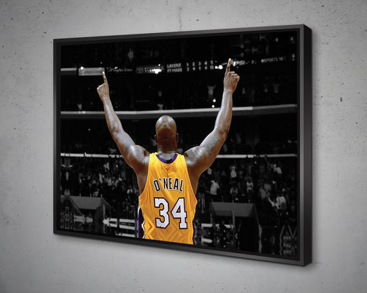 Shaquille O'Neal Black & White Canvas Art 