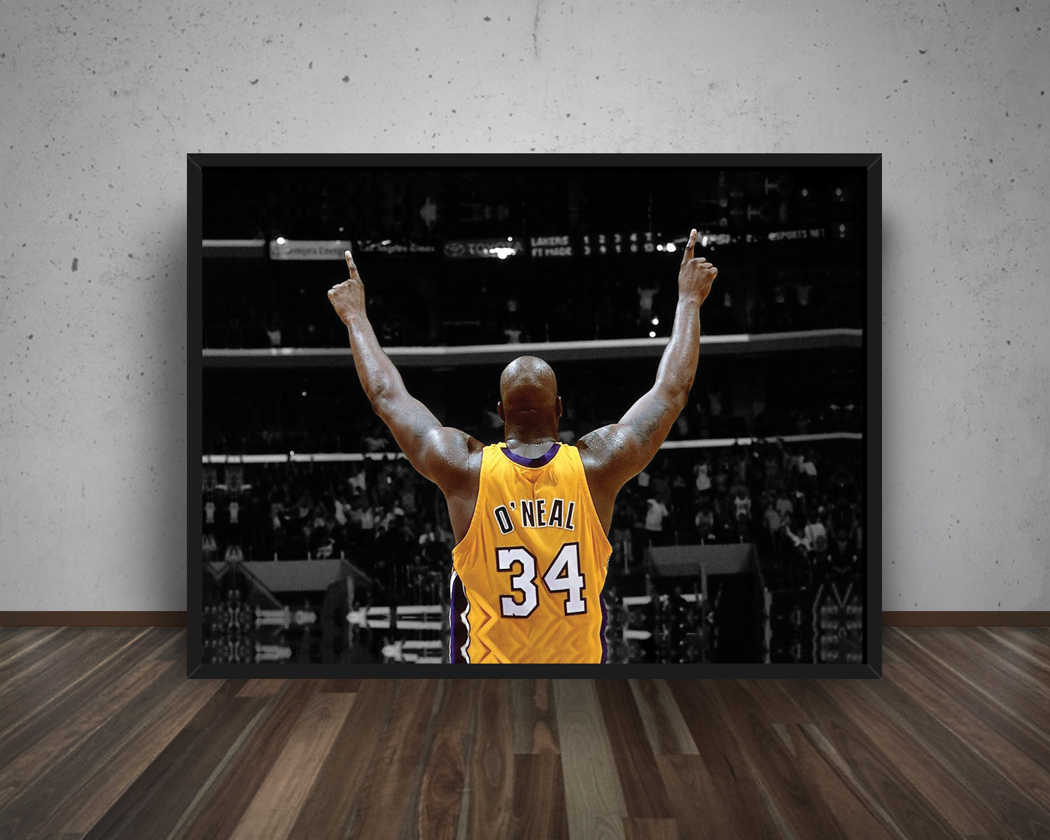 Shaquille O'Neal Black & White Canvas Art 