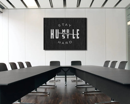 Stay Hustle Hard Canvas Wall Art
