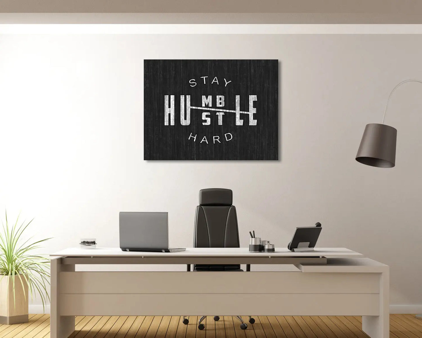 Stay Hustle Hard Canvas Wall Art 