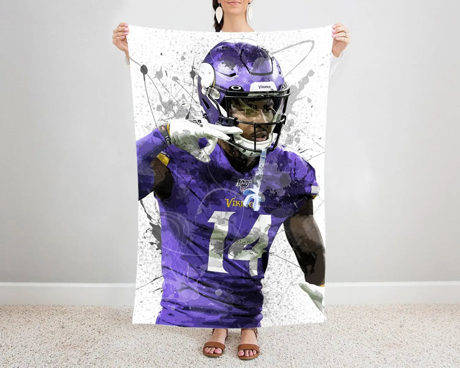 Stefon Diggs Splash Effect Fleece Blanket 