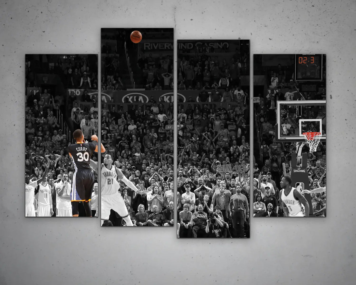 Stephen Curry Black & White Canvas Art 