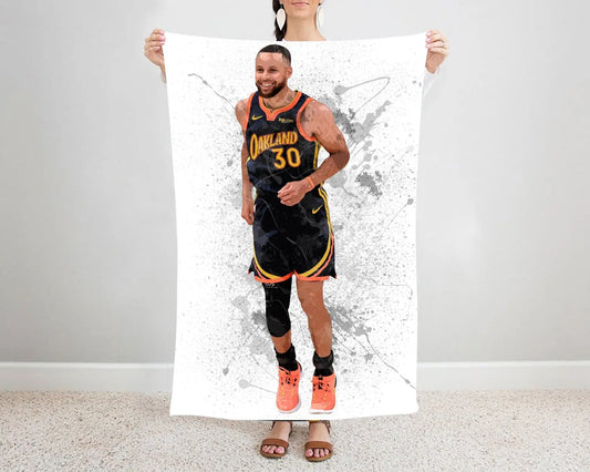 Stephen Curry Splash Effect Fleece Blanket Style 1