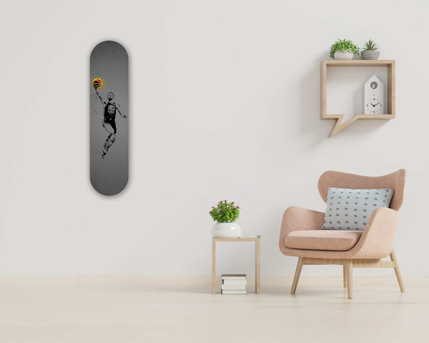Stephen Curry jump Acrylic Skateboard Wall Art 