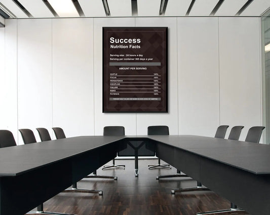 Success Nutrition Facts Canvas Wall Art