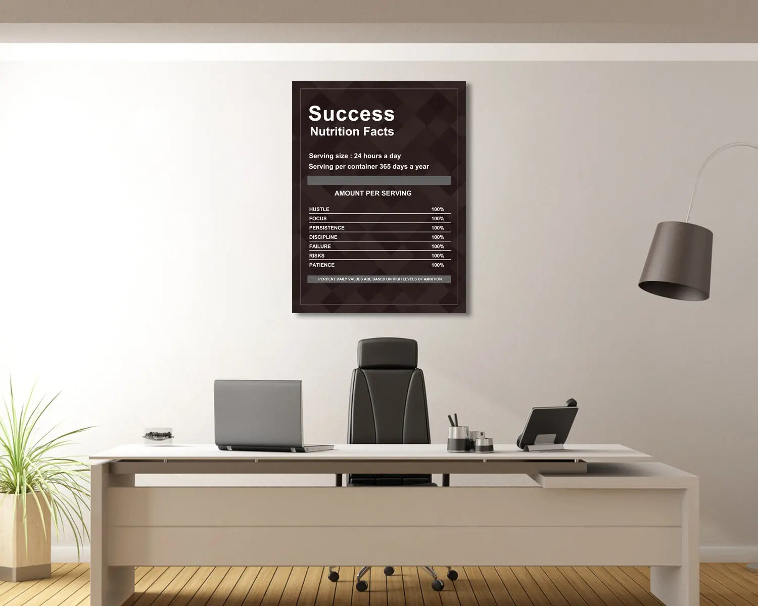 Success Nutrition Facts Canvas Wall Art 