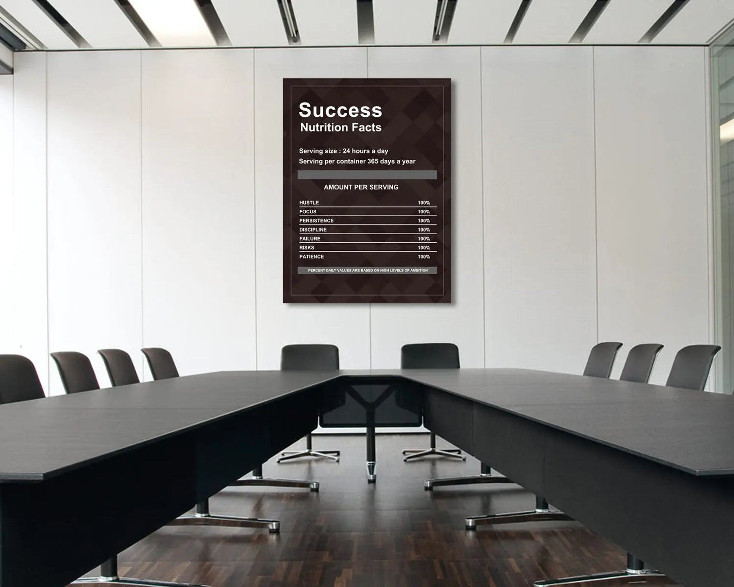 Success Nutrition Facts Canvas Wall Art 