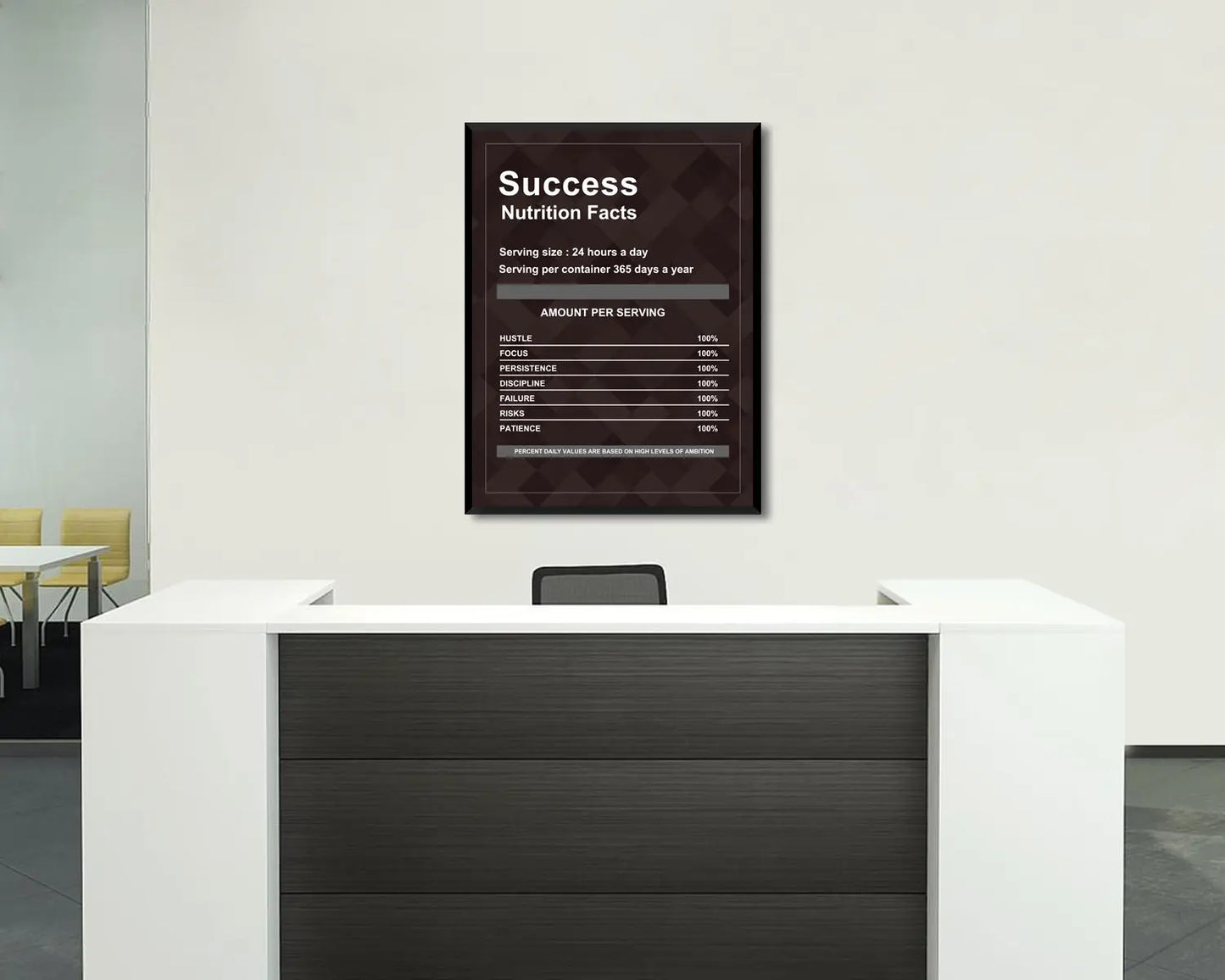 Success Nutrition Facts Canvas Wall Art 