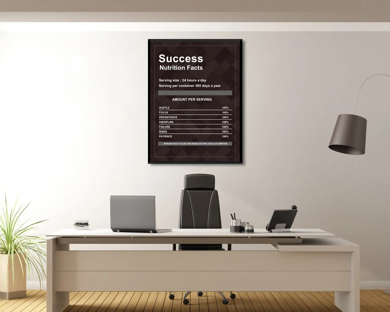 Success Nutrition Facts Canvas Wall Art 
