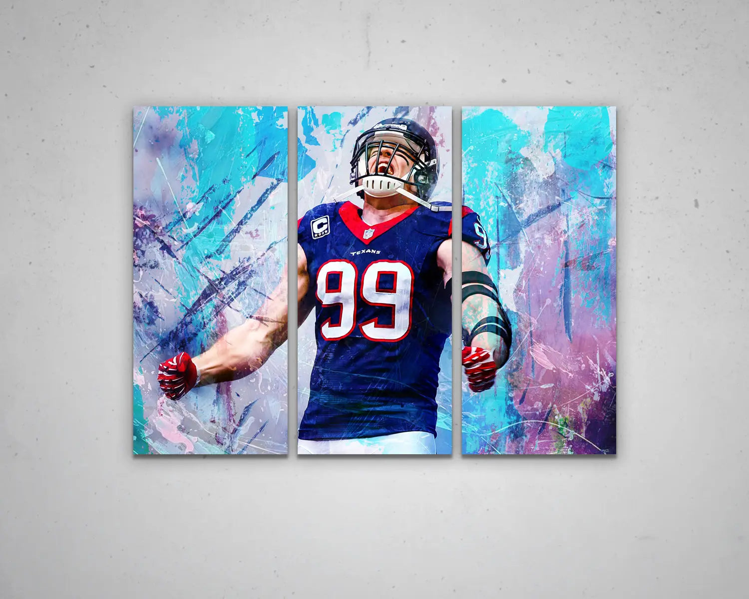 T.J. Watt Multicolour Wall Art 