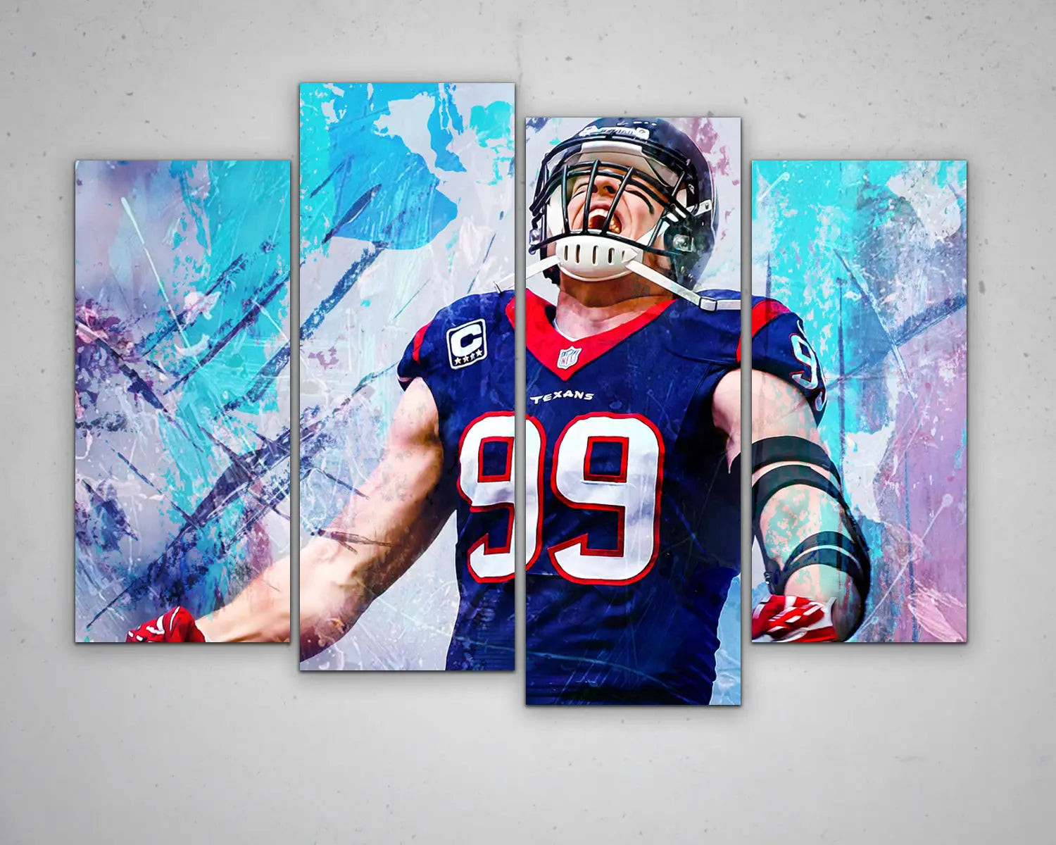 T.J. Watt Multicolour Wall Art 