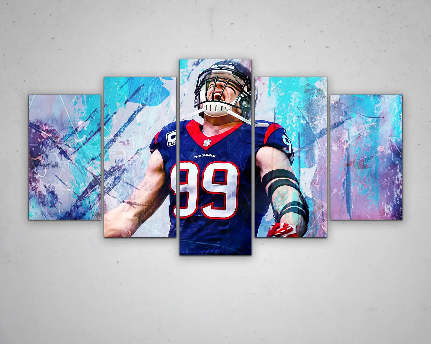 T.J. Watt Multicolour Wall Art 