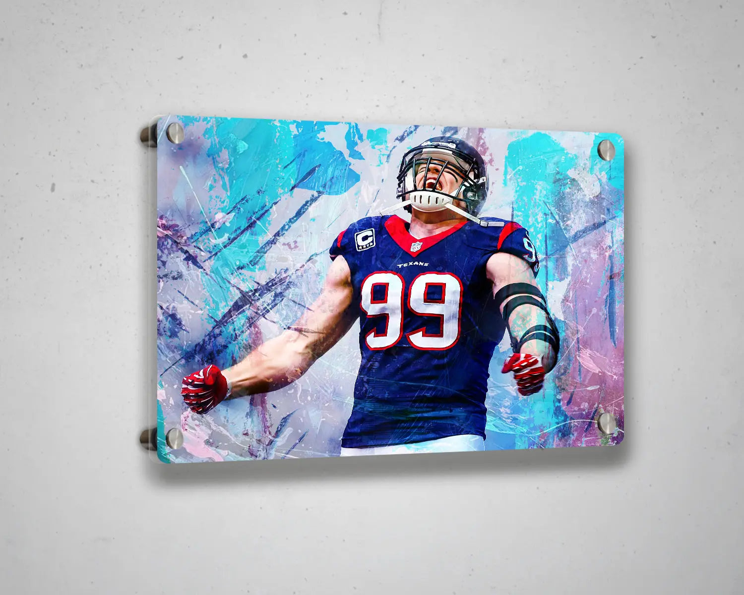 T.J. Watt Multicolour Wall Art 