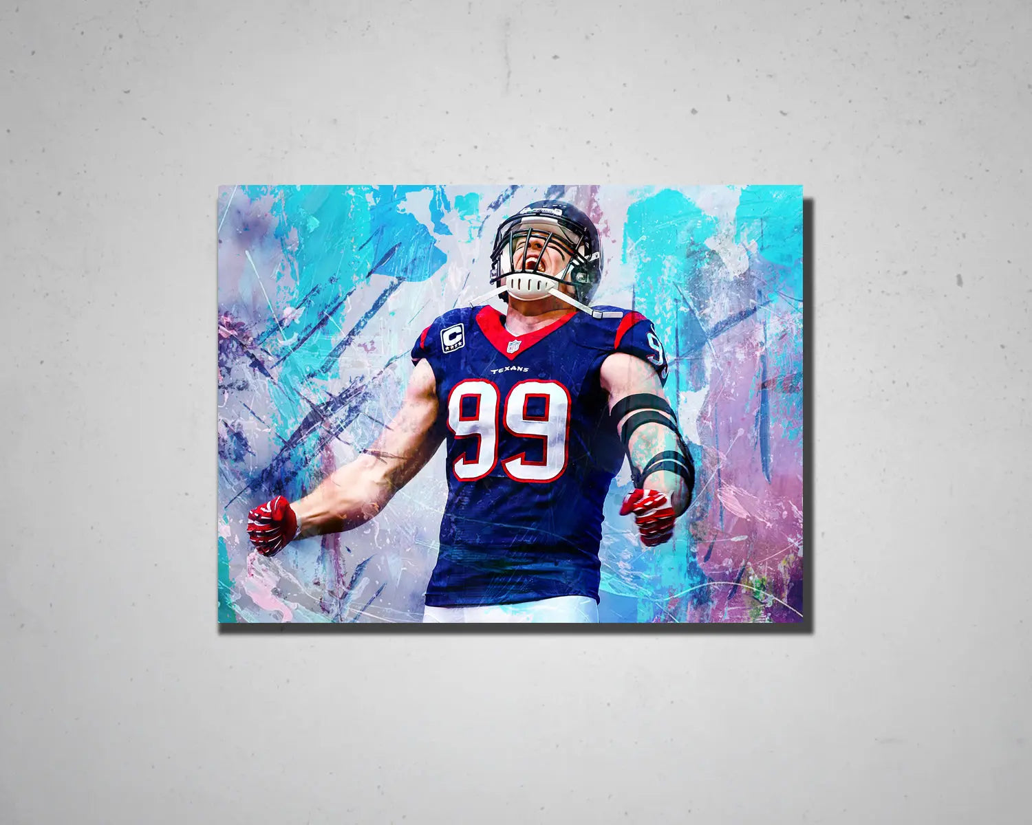 T.J. Watt Multicolour Wall Art 