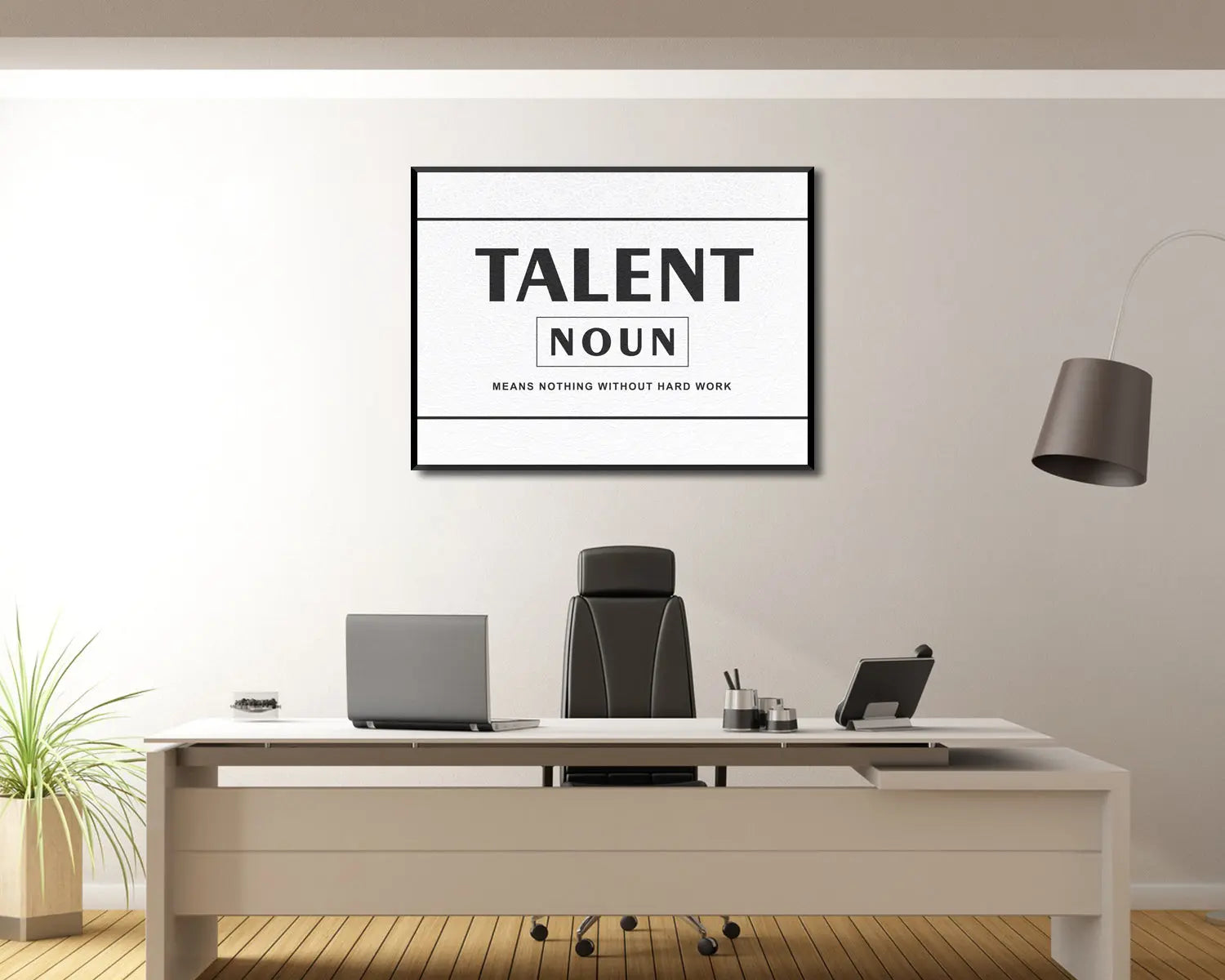 Talent means nothing without hard work Canvas Wall Art 