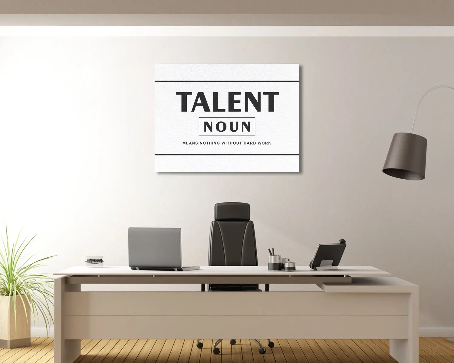 Talent means nothing without hard work Canvas Wall Art 