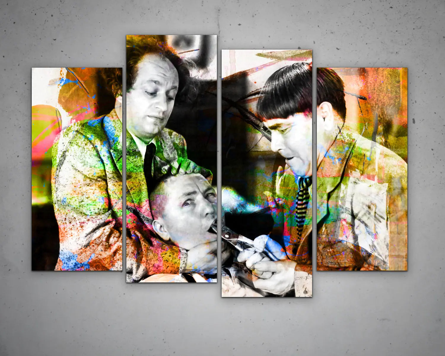 The Three Stooges Multicolour Wall Art 