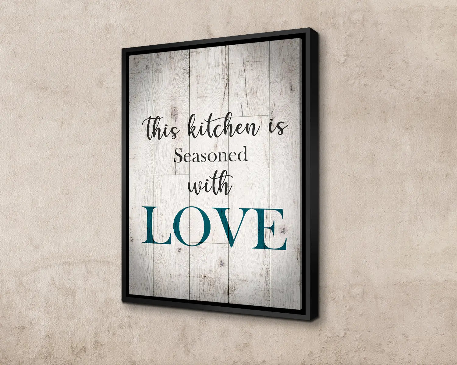 This Kitchen is Seasoned with Love Canvas Wall Art 