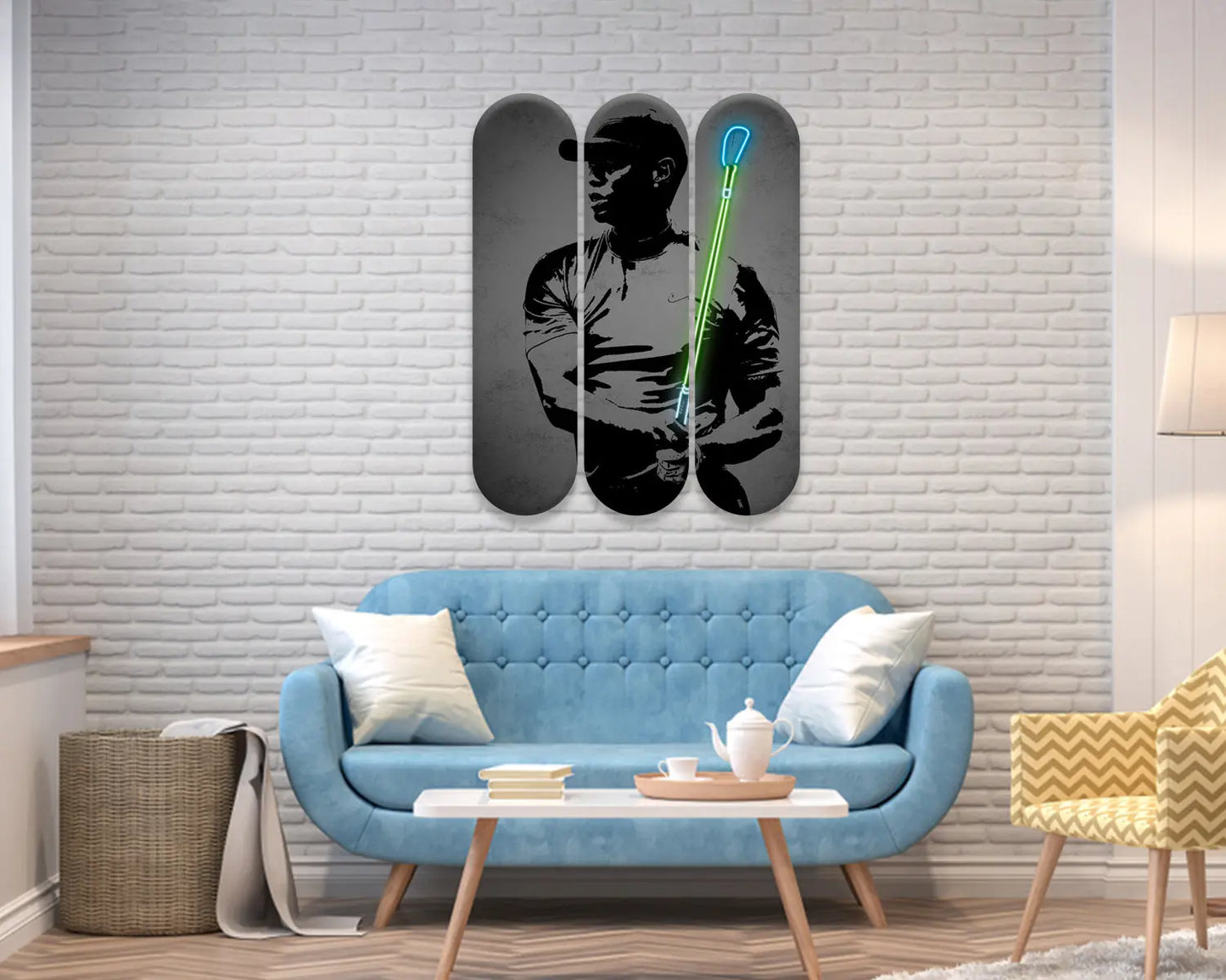 Tiger Woods Acrylic Skateboard Wall Art 