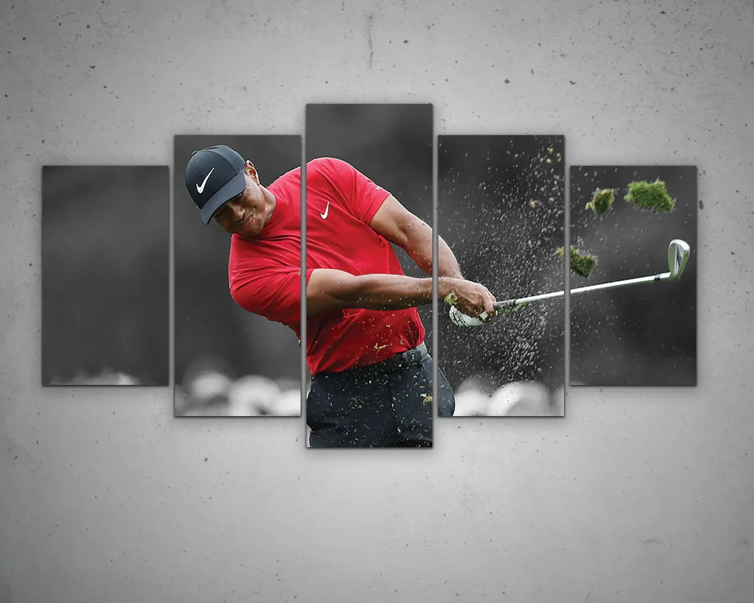 Tiger Woods Black & White Canvas Art 
