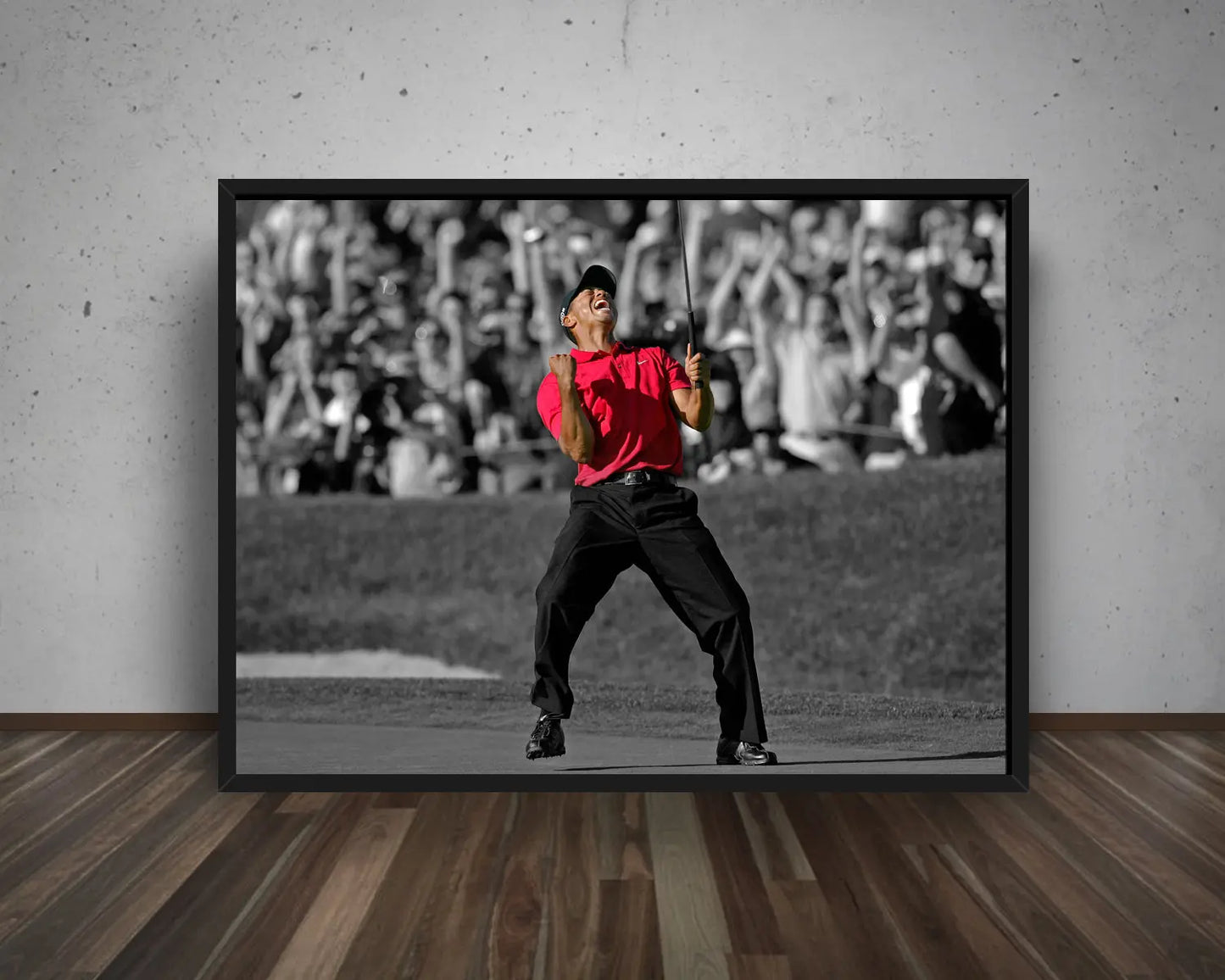 Tiger Woods Black & White Canvas Art 