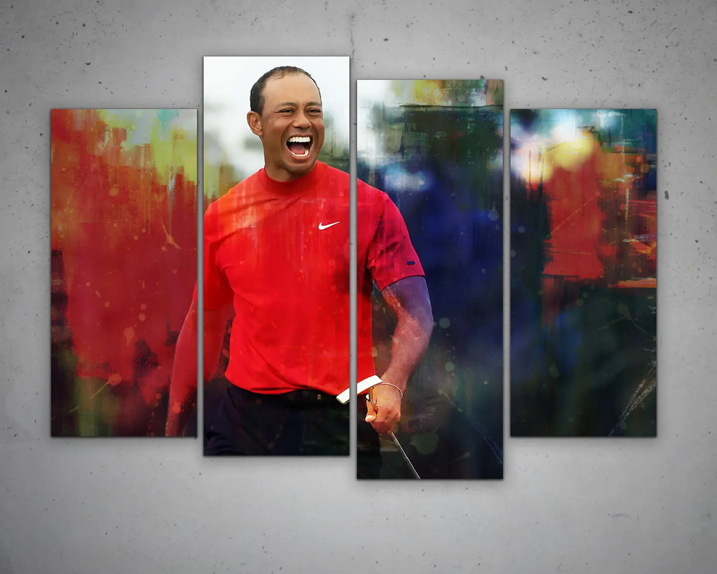 Tiger Woods Multicolour Wall Art 