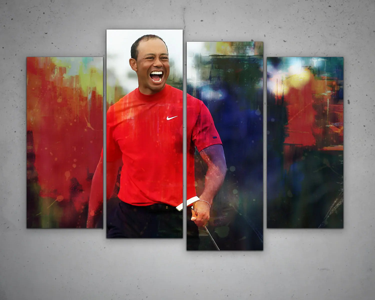 Tiger Woods Multicolour Wall Art 