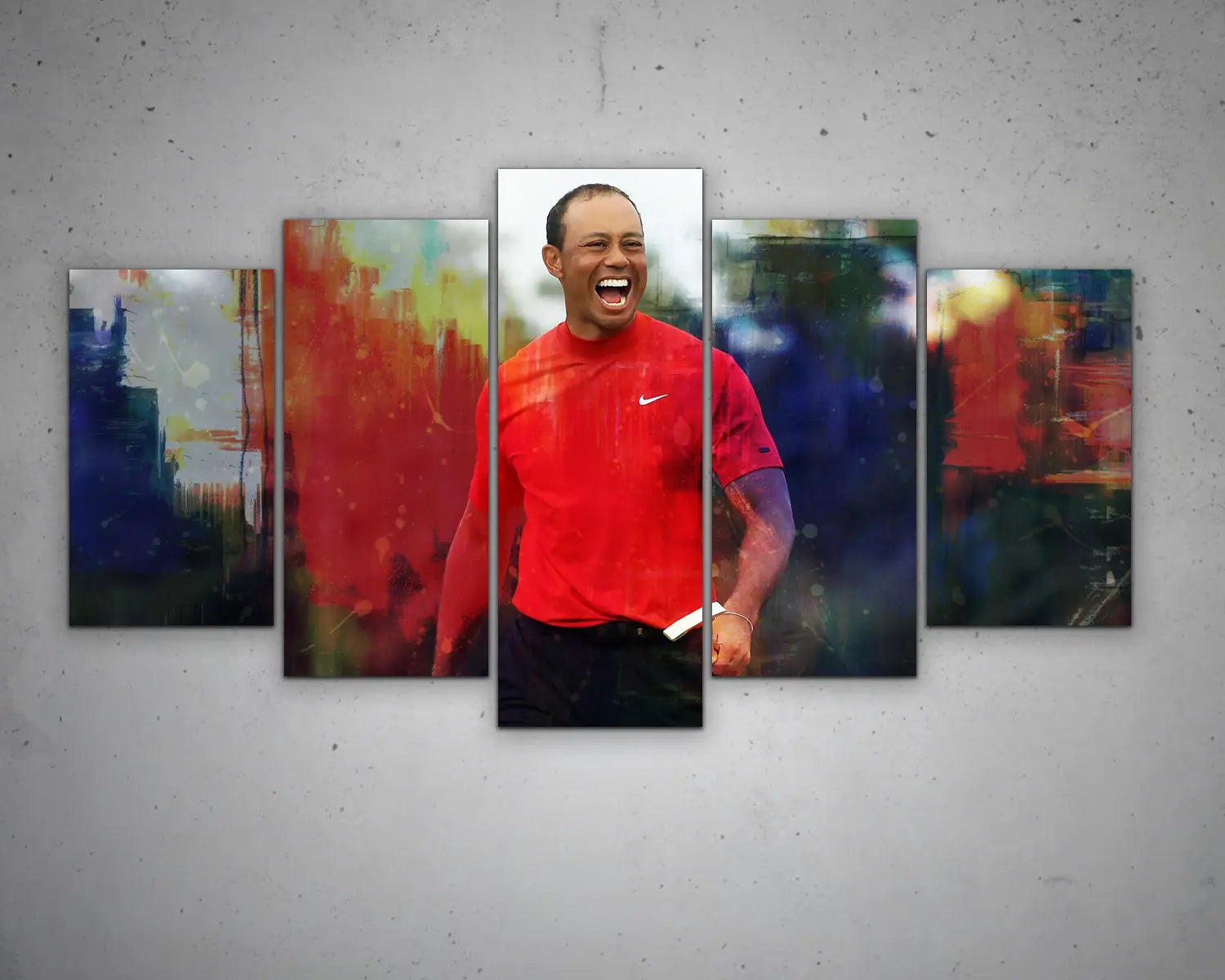 Tiger Woods Multicolour Wall Art 