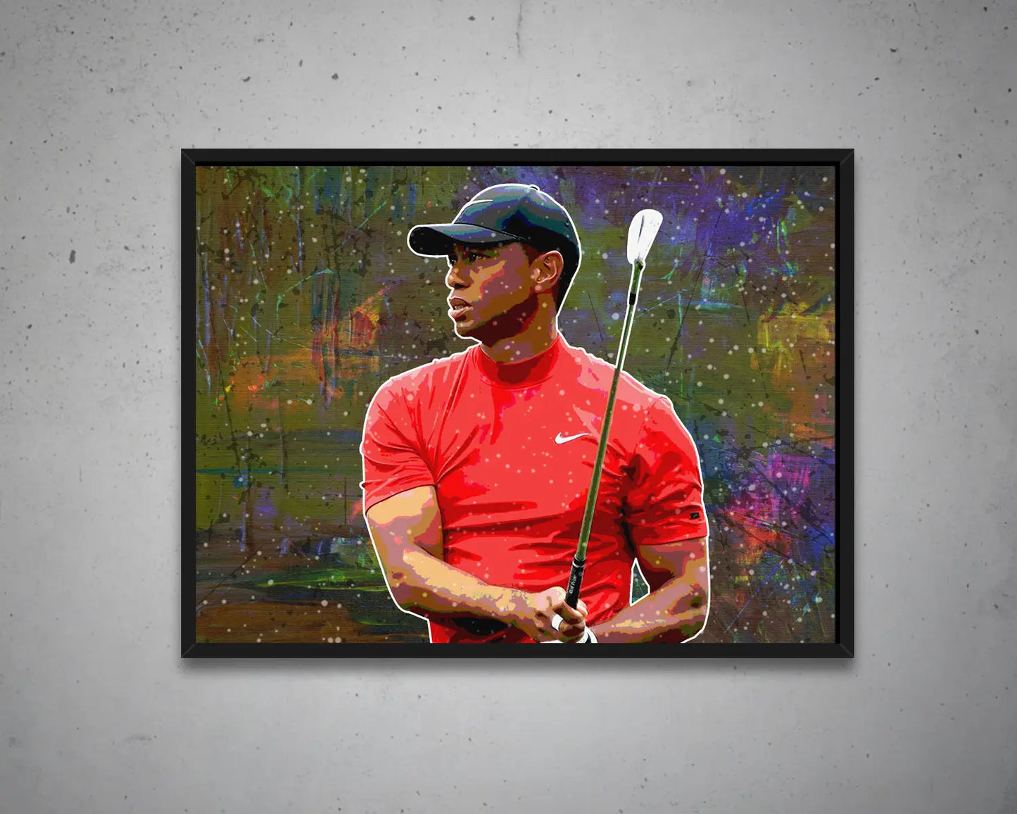 Tiger Woods Multicolour Wall Art 