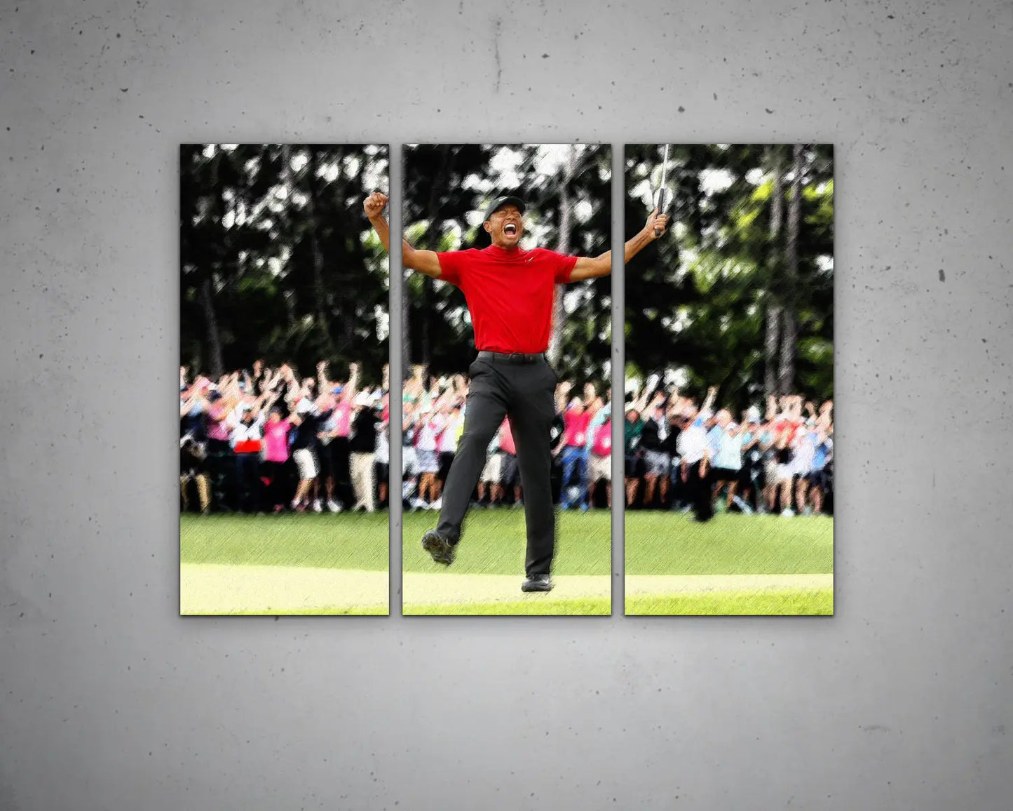 Tiger Woods Multicolour Wall Art 