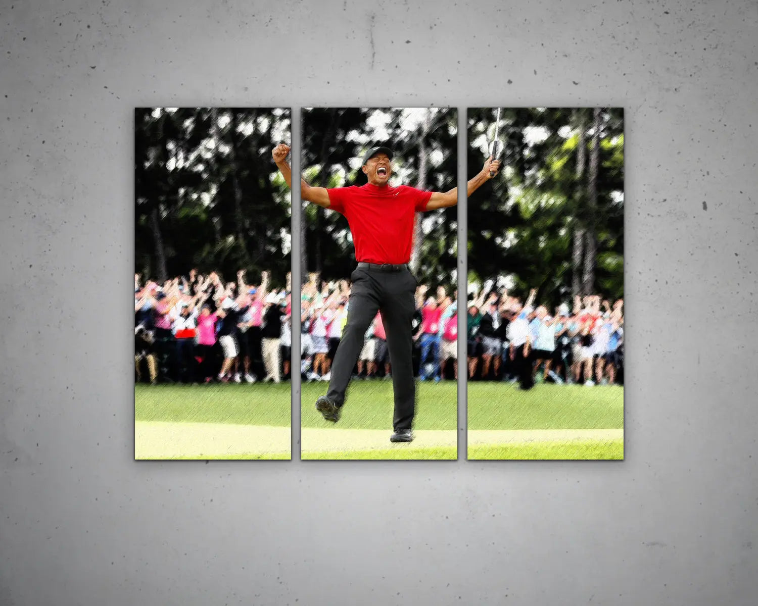 Tiger Woods Multicolour Wall Art 