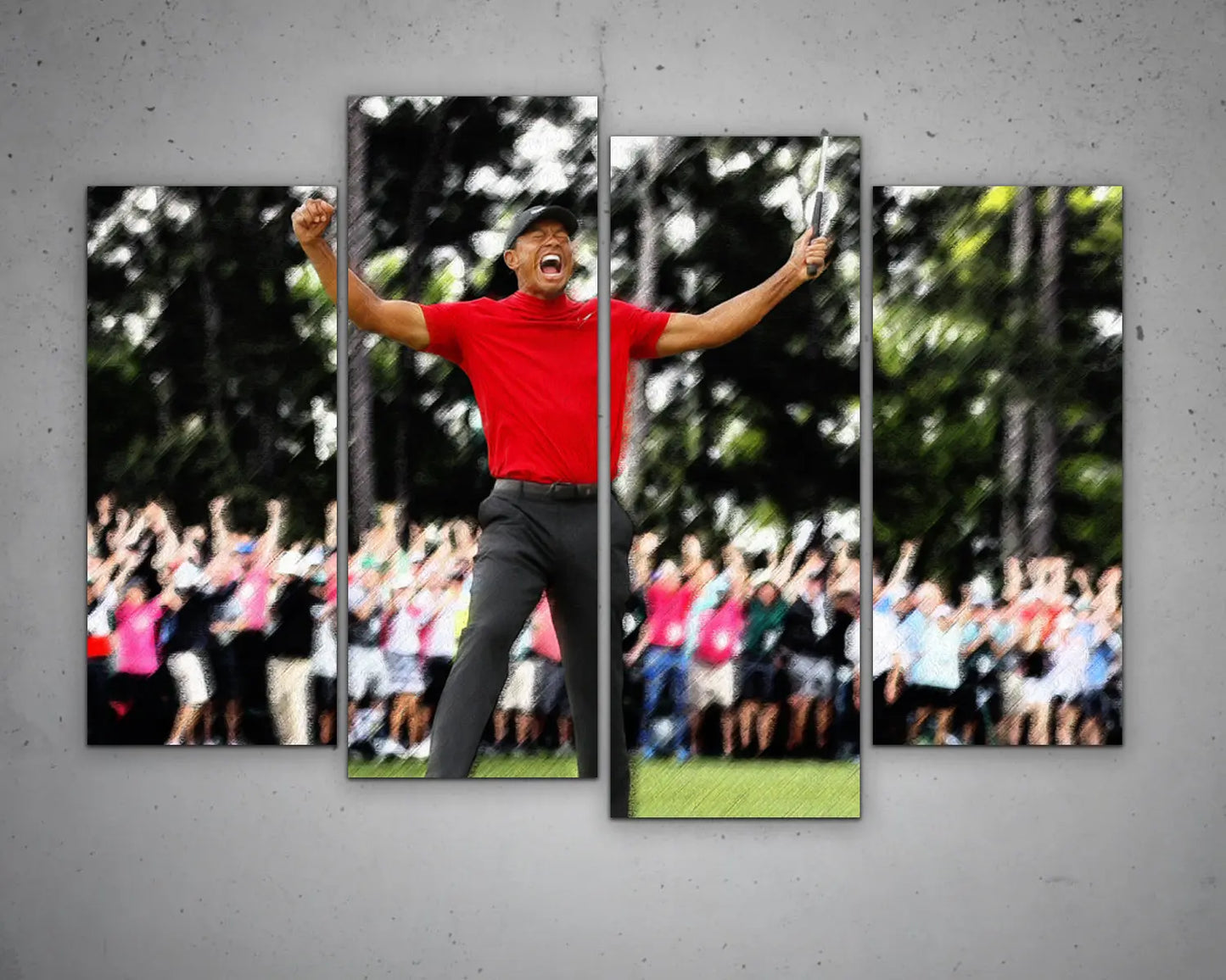 Tiger Woods Multicolour Wall Art 