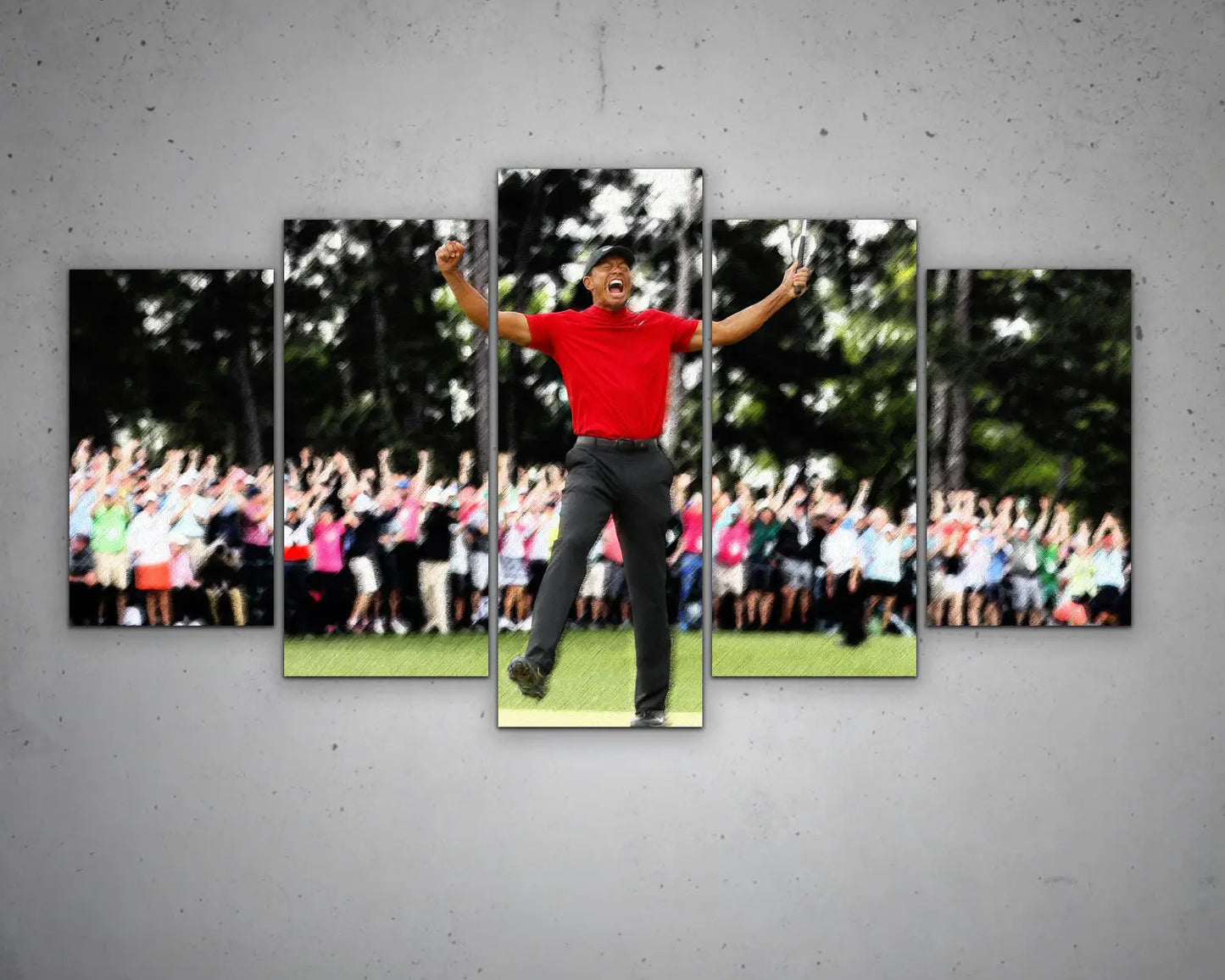 Tiger Woods Multicolour Wall Art 