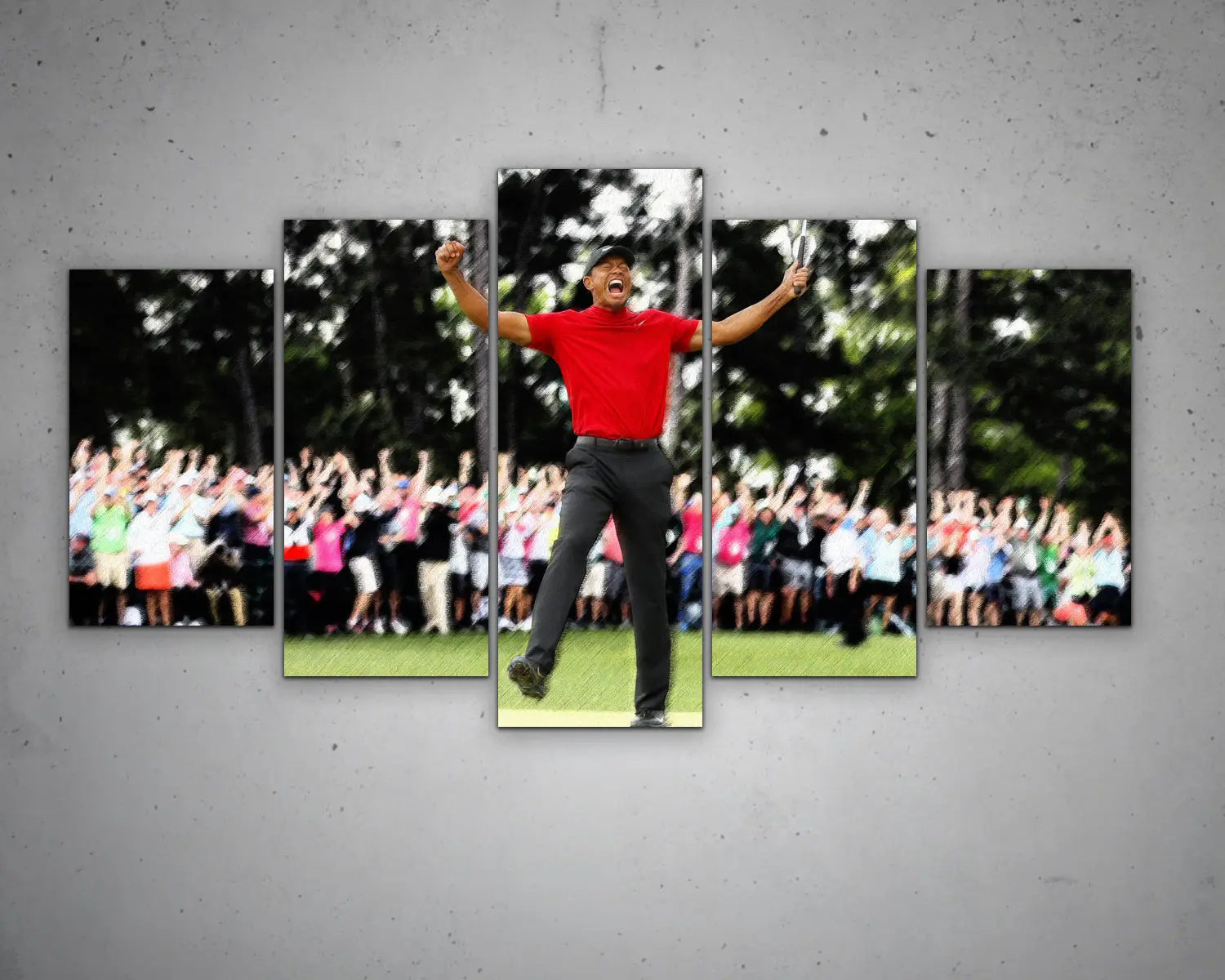 Tiger Woods Multicolour Wall Art 
