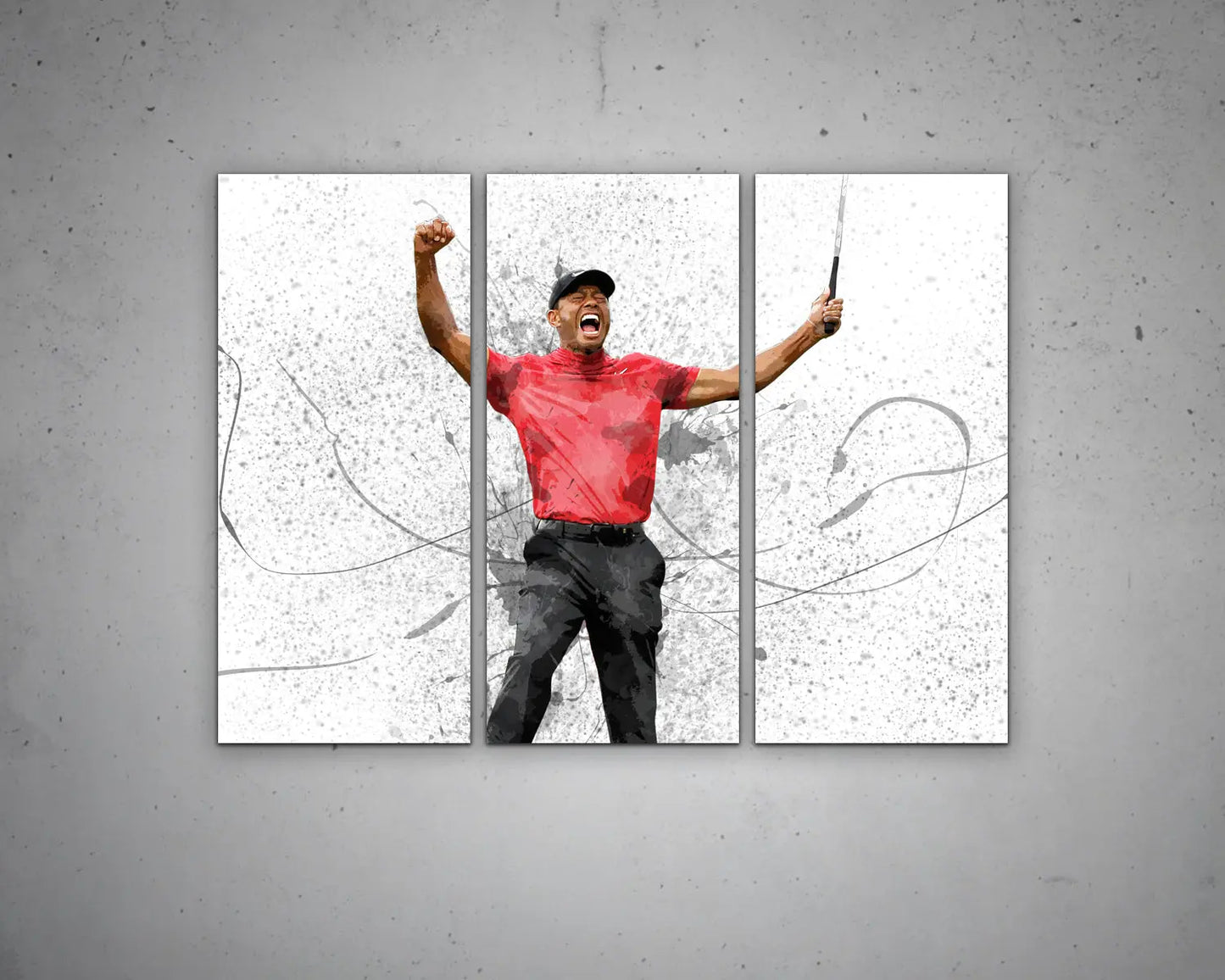 Tiger Woods Splash Effect Canvas Art 