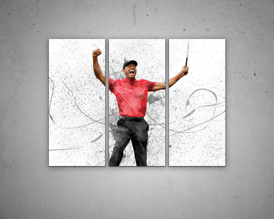 Tiger Woods Splash Effect Canvas Art
