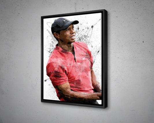 Tiger Woods Splash Effect Canvas Art