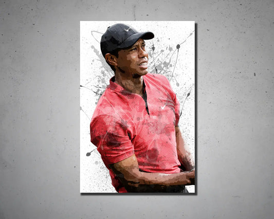 Tiger Woods Splash Effect Canvas Art 