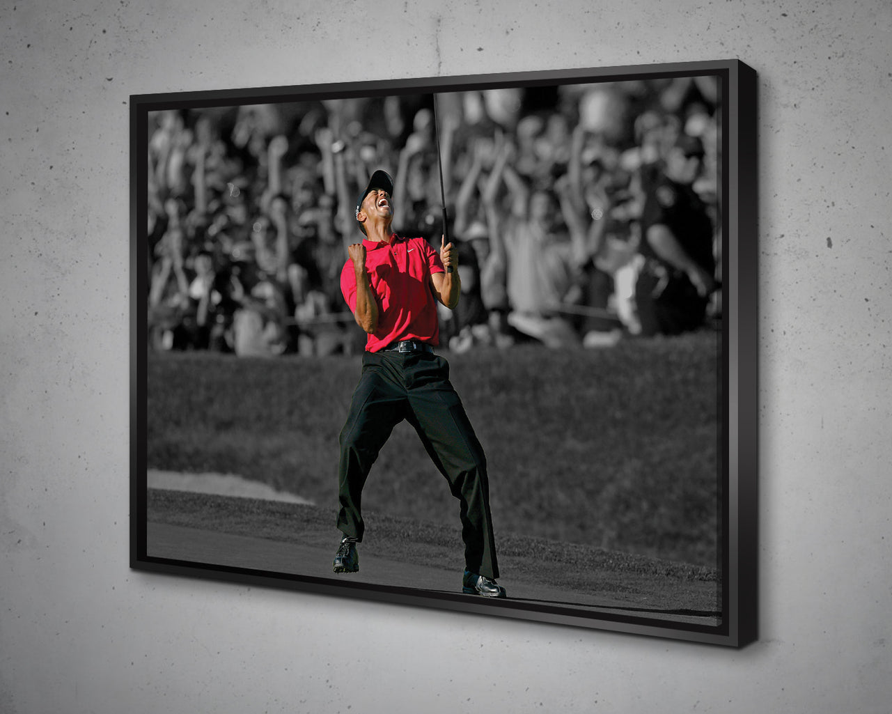 Tiger Woods Black & White Canvas Art