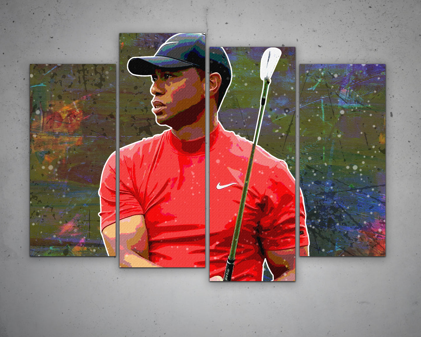 Tiger Woods Multicolour Wall Art 