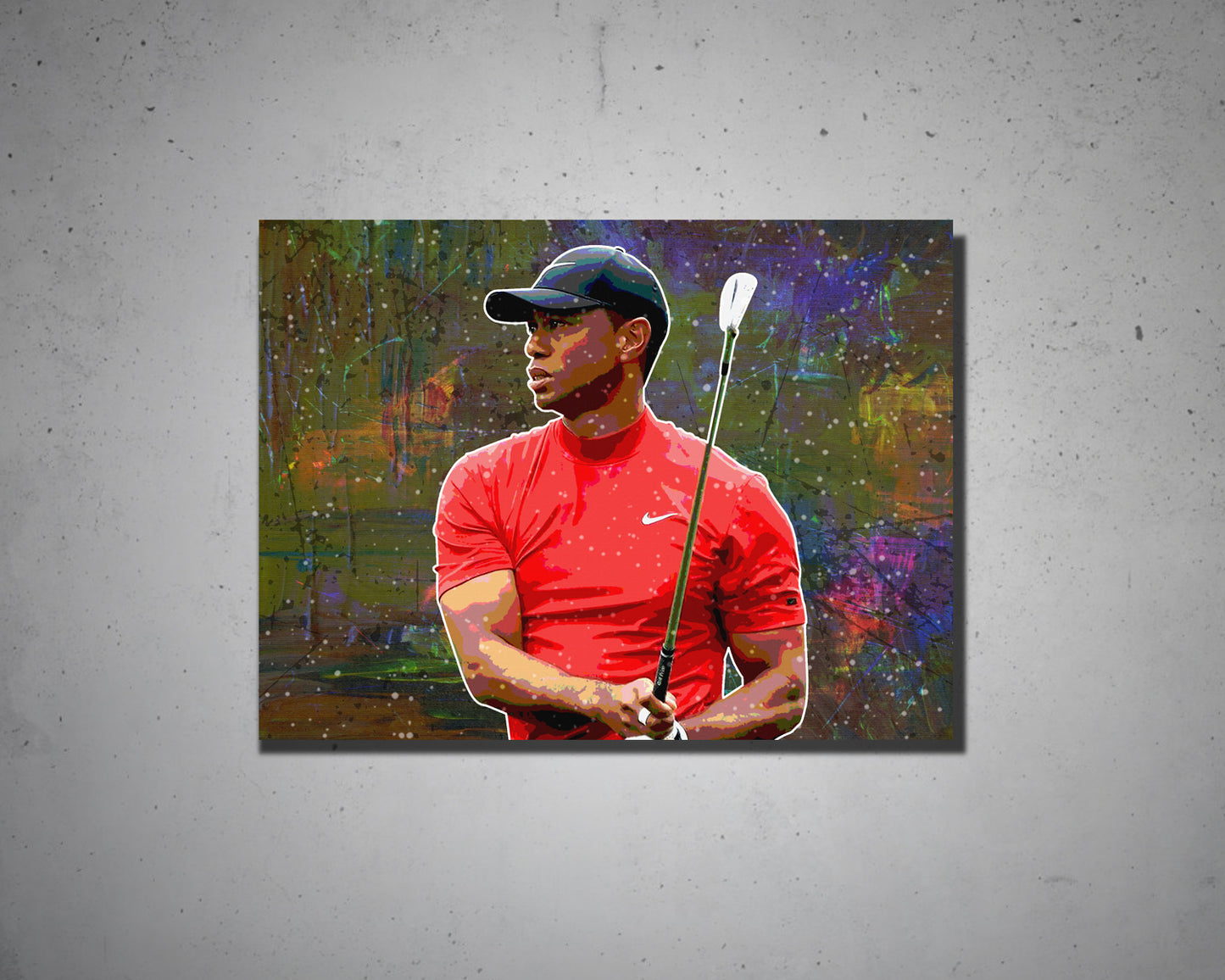 Tiger Woods Multicolour Wall Art 