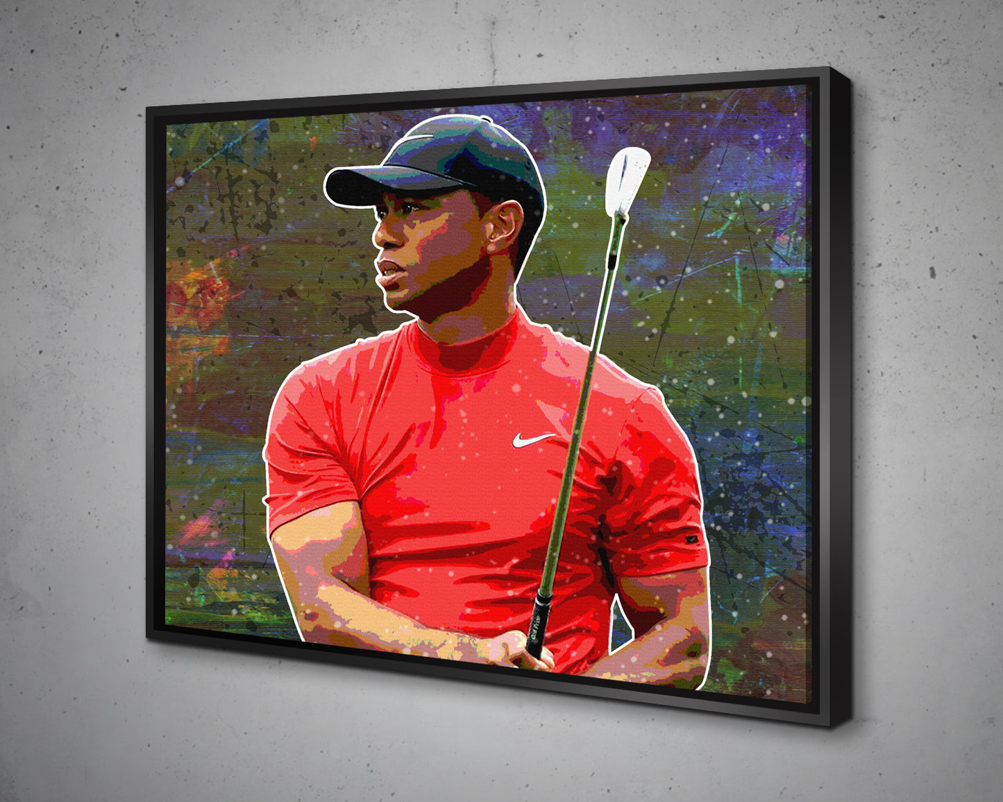 Tiger Woods Multicolour Wall Art 